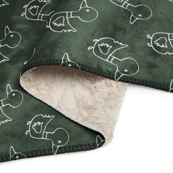 Duck Blanket / Dark Green Sherpa blanket
