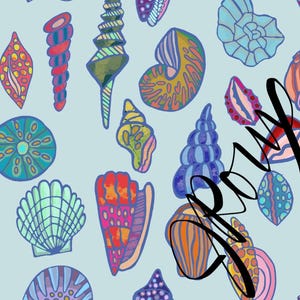 Seashells Duvet Covers // Pretty Blue And Pastels