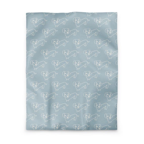 Dachshund Duvet Cover, Jackie Roux Art, Minimalist Dog Bedding, Pet Lover Decor