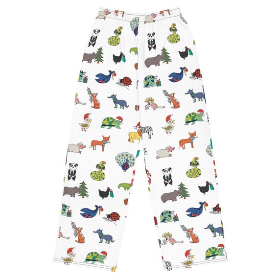 Christmas Animals Lounge Pants / Fun Animal Xmas Pajama Bottoms