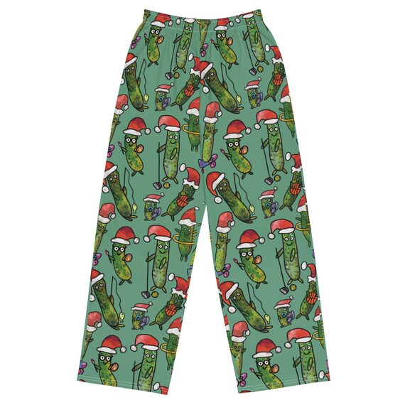 Womens Christmas Pickles Pajama Pants // Family Matching Christmas Pajamas