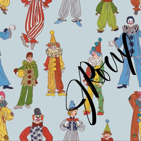 Clown Duvet Cover, Vintage Circus Bedding, Whimsical Character Comforter Cover, Eclectic Bedroom Decor