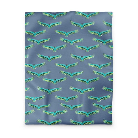 Bird Duvet Cover, Condor Bedding, Nature Wildlife Comforter Cover, Unique Animal Bedroom Decor