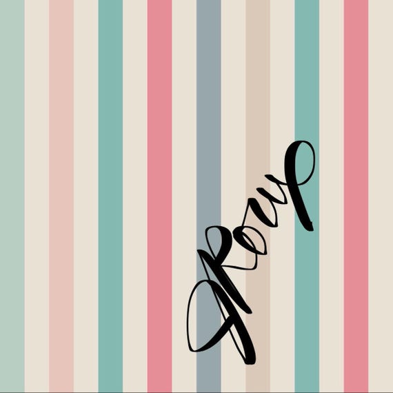 Pastel Striped Duvet Cover / Steel Grey, Sage Green, Blush Pink and Beige