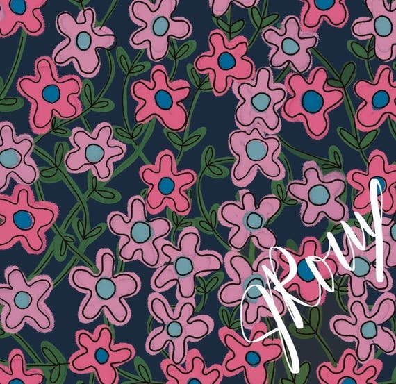 Floral Duvet Cover, Bold Pink Bedding, Maximalist Flower Comforter Cover, Vibrant Boho Bedroom