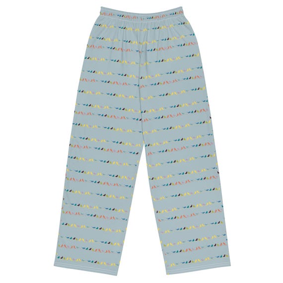 Bird Print Lounge Pants: Unisex Wide-Leg Pajama Pants
