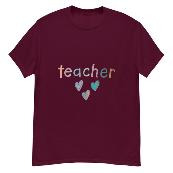 Hand-Drawn Teacher Quote Shirt – Inspiring Hearts, Unisex Cotton Tee