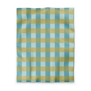 Housse de couette à carreaux, housse de couette verte et bleue