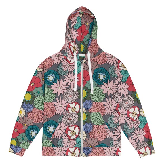 June Garden Riot Floral Unisex zip hoodie