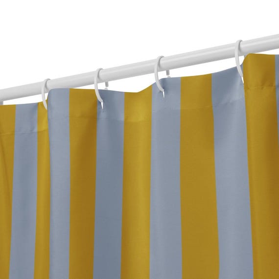 Gold and Grey Striped Shower curtain