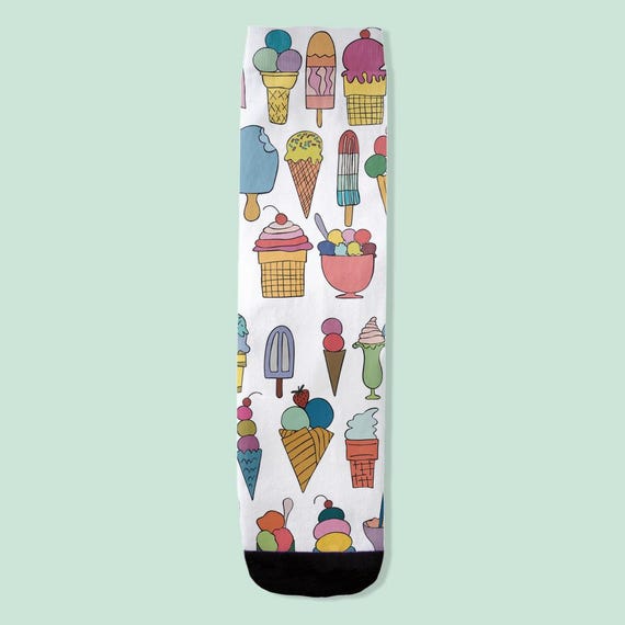Ice Cream Treats / Fun Socks By Jrouxart