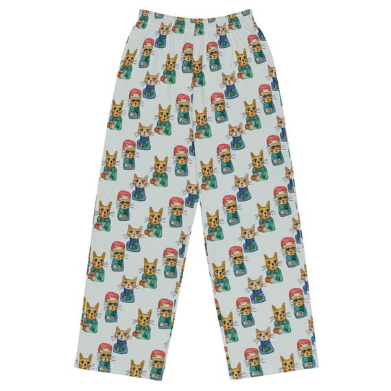 Men’s Pajama Pants, Matching Family Sleepwear, Cozy Christmas Cats Drinking Cocoa