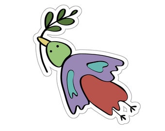 Bird Sticker // Peaceful Flying Bird