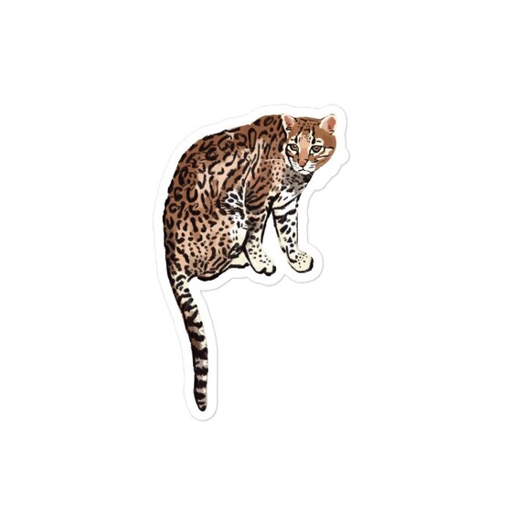 Ocelot Sticker | Hand-Drawn Waterproof Vinyl Decal