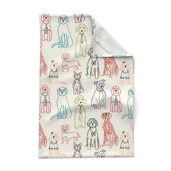 Hand Illustrated Luxury Tea Towel – Linen Cotton, Designer Artistic Home Accessory