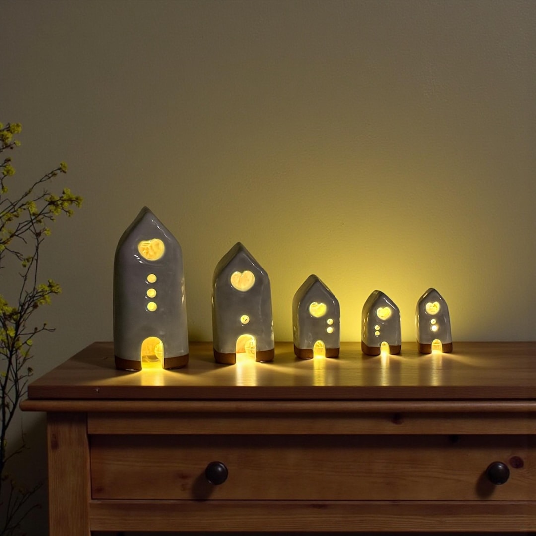 Handmade Ceramic Tea Light House: Mantel Decoration Home Decoration - Etsy