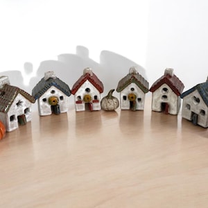 Handmade Ceramic Tea Light House: Pottery Home Decor