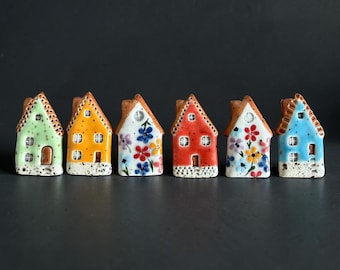 Handmade Ceramic House Magnets: Nordic Houses Magnets Colorful Pottery Fridge Decoration