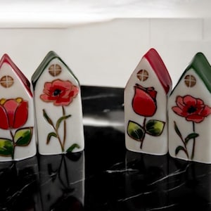 Set di 2 mini case in ceramica Mini case in ceramica Piccole case in ceramica Mini case carine Mini ceramica Regalo per una persona speciale Regalo di compleanno