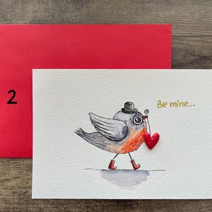 cartão aquarela original com coração de cerâmica cartão de dia dos namorados pintado à mão em aquarela