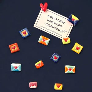 Handmade ceramic magnets Refrigerator magnets Valentine&#39;s Day Gift Cute mini ceramic magnets