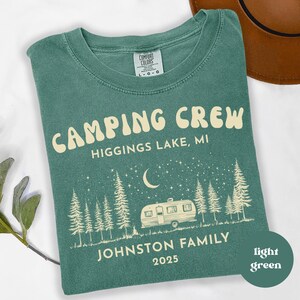 Custom Camping Crew Shirt,  Personalized Family Vacation Tshirt, Matching Retro Summer Tee, Fourth of July, Memorial Day, National Park