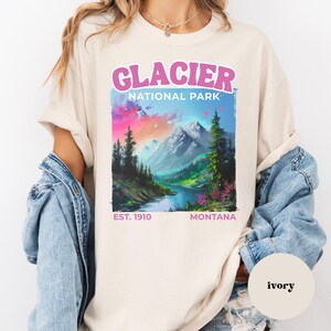 Glacier National Park Oversized Shirt, Comfort Colors® Tee, Mountain Adventure T-Shirt, Outdoorsy Hiking Gift, Protect Our Parks, Montana