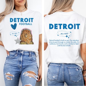 All Grit Detroit Football T-Shirt, Trendy Charm Style Oversized Shirt, Trendy Detroit Shirt, Gift for Lions Fan, Michigan Mama shirt