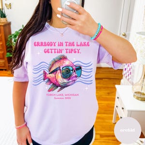 Errbody at the Lake Gettin Tipsy Custom Lake Tee, Bachelorette party Matching Tee, Custom Lake Summer Teeshirt, Boat Day Shirt, Torch Lake image 4