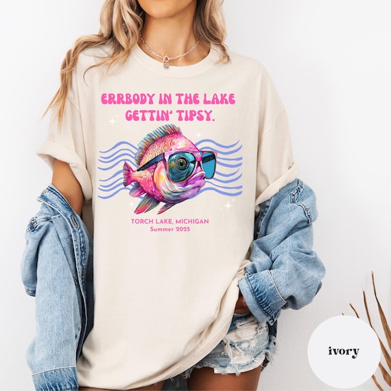 Errbody at the Lake Gettin Tipsy Custom Lake Tee, Bachelorette party Matching Tee, Custom Lake Summer Teeshirt, Boat Day Shirt, Torch Lake