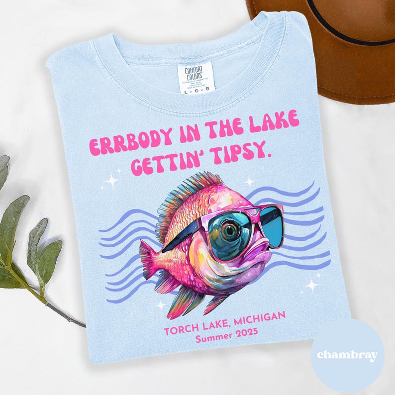 Errbody at the Lake Gettin Tipsy Custom Lake Tee, Bachelorette party Matching Tee, Custom Lake Summer Teeshirt, Boat Day Shirt, Torch Lake image 6