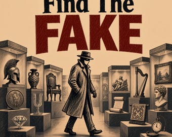 Find The Fake Museum Mystery Puzzle, True Crime Logic Elimination Game, Printable Puzzle Activity Book PDF, Party Games, Adults Puzzle Lover