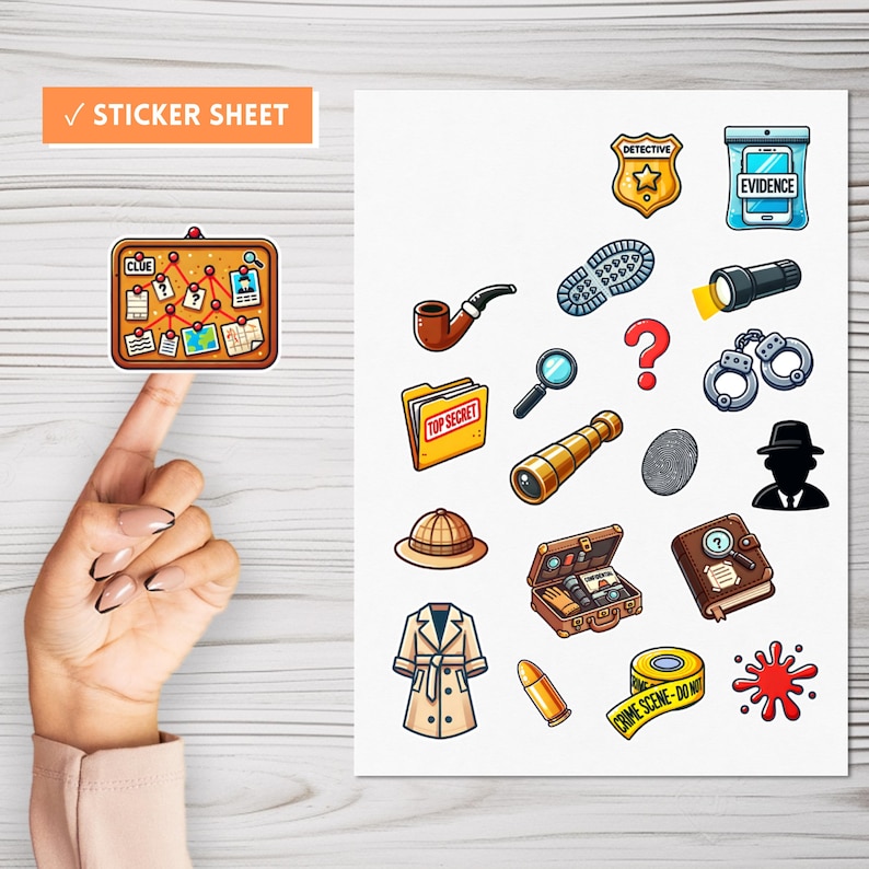 True Crime Detective PNG Stickers, Private Investigator & Police ...