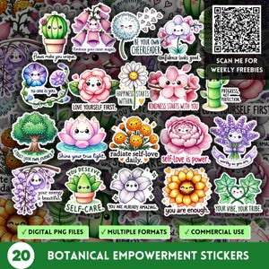 Watercolor Botanical Empowerment Stickers