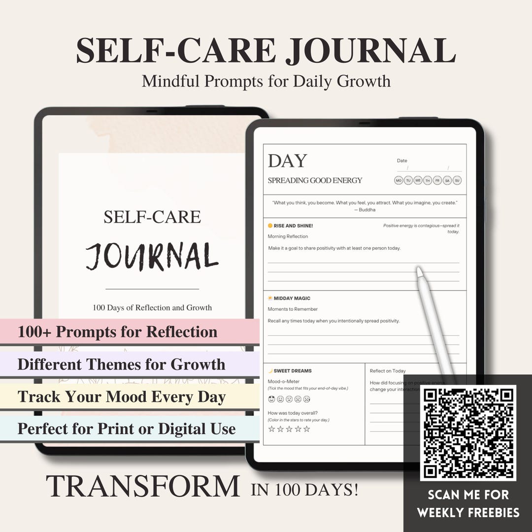 Self Care Journal - 100+ Mindfulness Daily Prompts & Intentions for ...