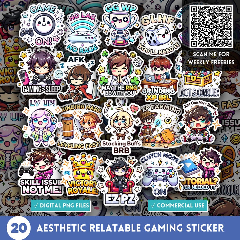 Relatible Sticker Cute Aesthetic Relatable Gaming Sticker, Gamer Meme Sticker Pack, Video ...