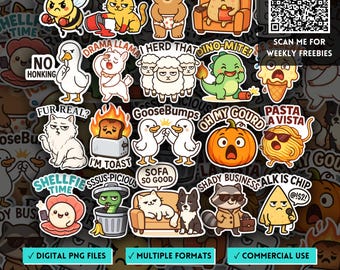 Funny Pun Sarcasm Quote Stickers, Cartoon Adult Humor PNG, Kawaii Quirky Clipart, Sassy Sarcastic Car Decal, Funny Meme Quotes, POD Designs