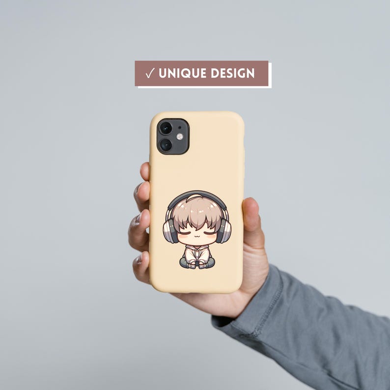 Cute Chibi Introvert Character PNG Stickers