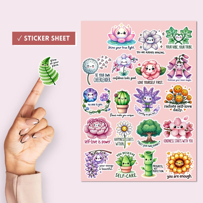 Watercolor Botanical Empowerment Stickers