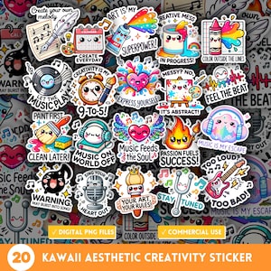 Kawaii Aesthetic Creativity Sticker, Encouraging And Inspiring Word, Be Creative And Be Yourself PNG, Artistic Expression, Passion Art