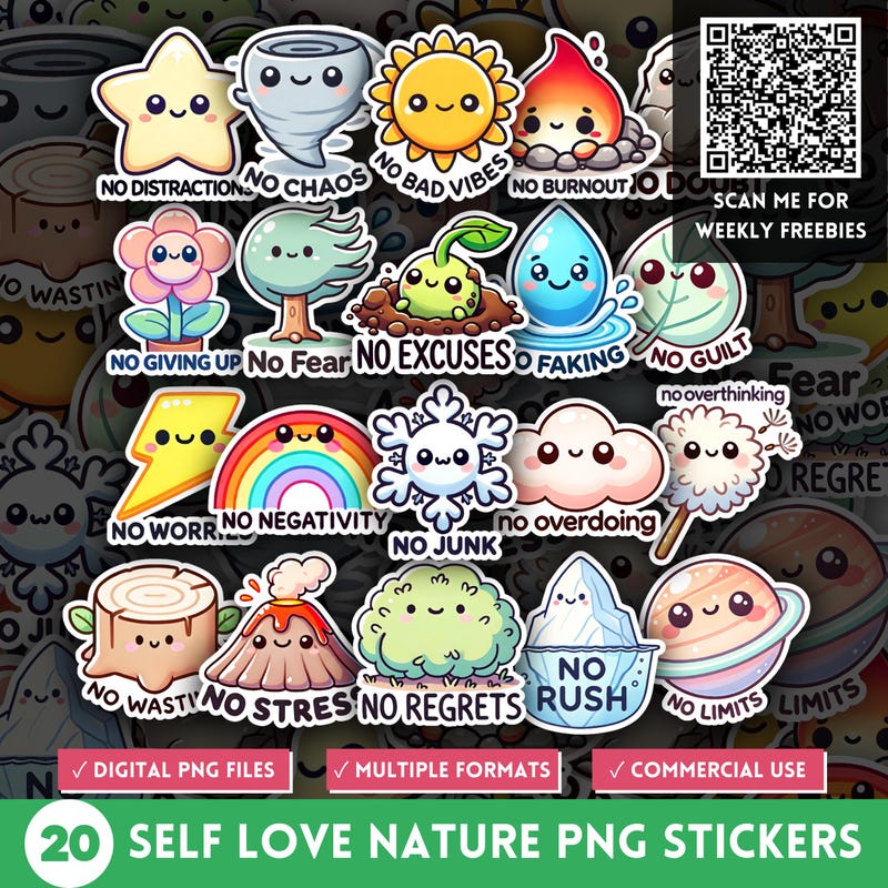 Positive Nature Stickers - Etsy