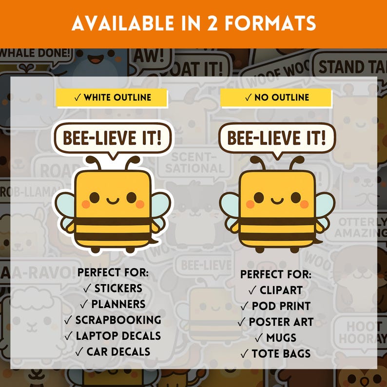 Animal Puns Positive Quote PNG Stickers