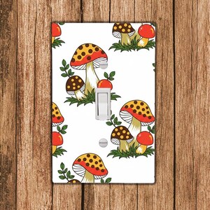 Vintage 70's Merry Mushroom Light Switch And Outlet Wall Plate – Multicolor Kitchen Decor – Western