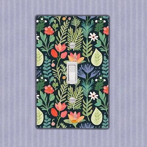 Floral Flowers Succulents Herbs Light Switch Toggle, Rocker or Outlet Duplex Cover Wall Plate