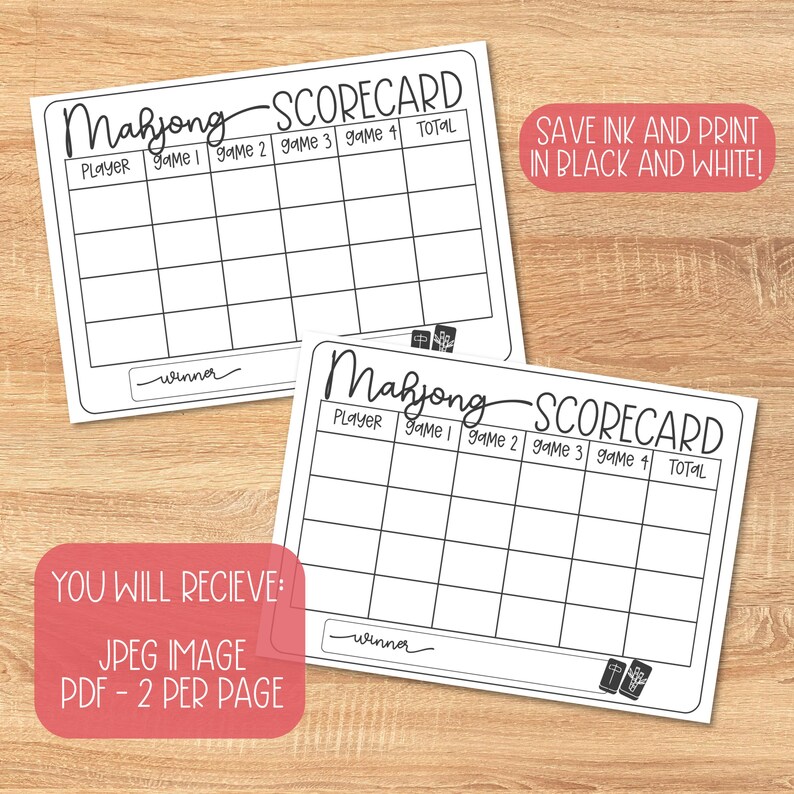 Mahjong Score Card.pdf Mahjong Score Card Printable, Mahjong Score Sheet PDF, American Mahjong ...