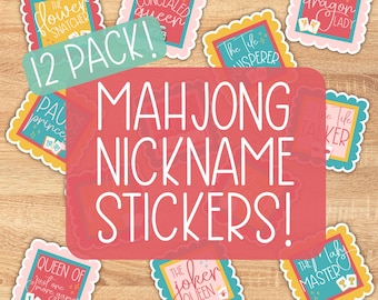 Mahjong Sticker Pack | Mahjong Gift for Women | Mahjong Player Stickers | Cute Mahjong Stickers for Water Bottle Laptop Mahjong Accessories