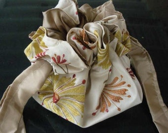purse in embroidered taffeta  OOAK