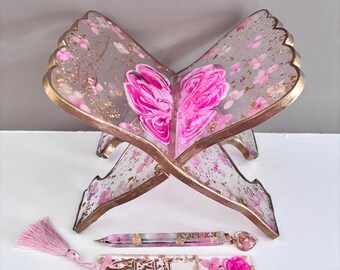 Handmade Epoxy Resin Quran Stand: Islamic Book Holder, Ramadan Eid Gift