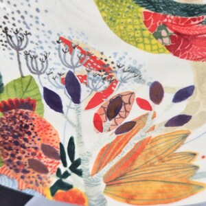 Anthropologie Evenings in Quito Hummingbird & Poppy Flower Plate Michelle Morin image 8