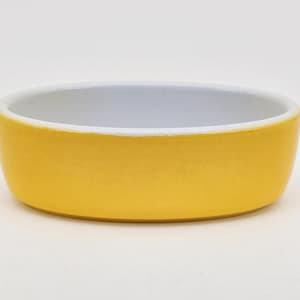 Bright Golden Yellow Ceramic Ramekin Dishes Marked France, Set of 4 | For Flan, Tarts, Tortes or Mini Quiches | Vintage 1990s